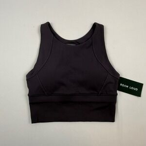 Roam Loud Womens High Neck Sports Bra Plum Purple Size Small NWT Activewear